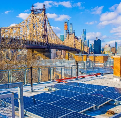 Solar installation at NYCHA Queensbridge Houses